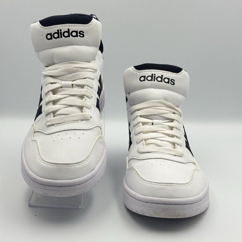 Adidas Hoops 3.0 Mid Womens 7.5 White Black GW5455 NWOB - Picture 3 of 8